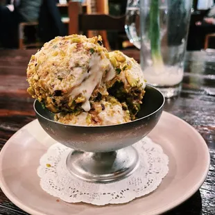 Lucy Boone olive oil &amp; pistachio ice cream