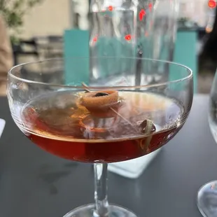 Cocktail I cannot recall but kind of like an old fashioned