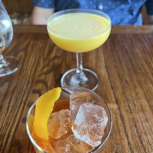 Cocktails. Old fashioned and their Irish Whiskey cocktail. Very well done.