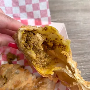 Inside the beef patty... perfectly fried.