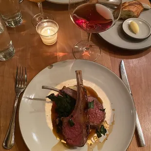 Lamb chop with wine pairing