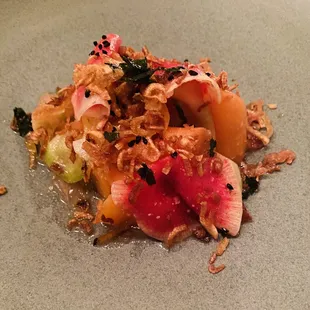 a plate of food on a table