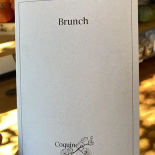 Brunch menu