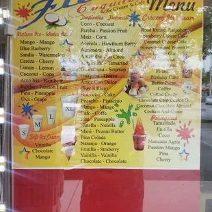 a menu for a mexican restaurant