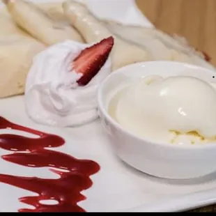 a plate of desserts