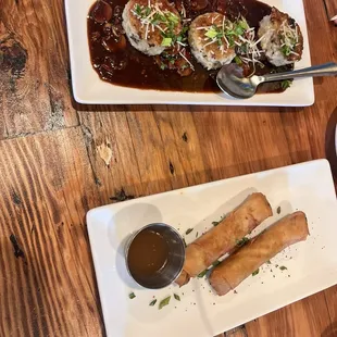 Lumpia and Risotto cakes