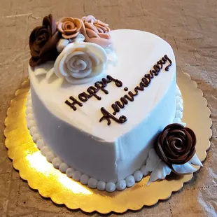 My chocolate anniversary cake with buttercream frosting.