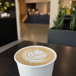 a cup of coffee on a table