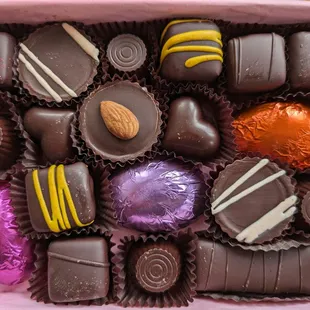 Spring collection of chocolates - unboxed.