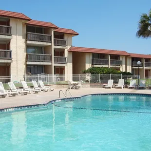 Coral Cay's main pool area