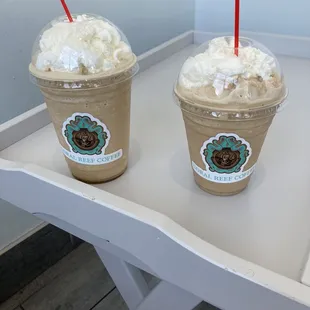 16 oz frappe and 12 oz frappe