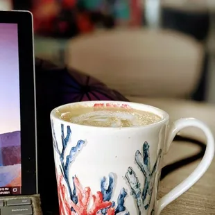 Rosemary ginger latte w/CBD and a comfy place to get some work done