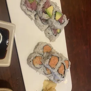 Tuna avocado roll &amp; spicy tuna roll