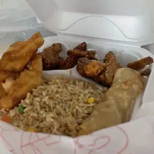 Chicken wing pieces dinner.