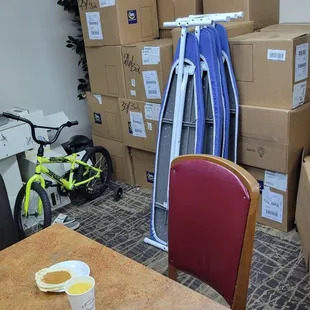 Lovely place to eat breakfast in the storage closet