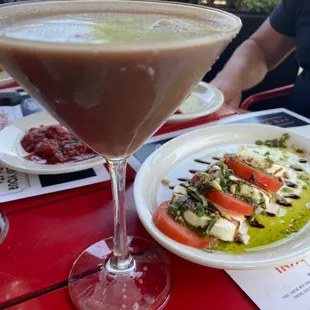 Chocolate martini and capris salad