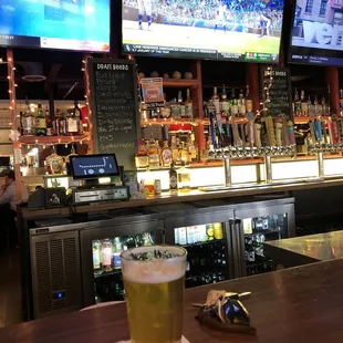 Good times in this photo - beer &amp; sports!  What else u need?