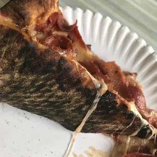 burned black bottom of pizza!