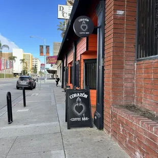 a sign for a coffee shop