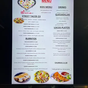 Full menu! This is our go to Mexican in the Outer Sunset.