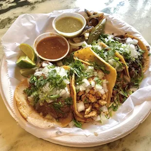 Street tacos (birria, chicken, pastor, asada)