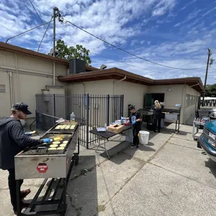 Prepping for an event at Highlands Community Charter School.