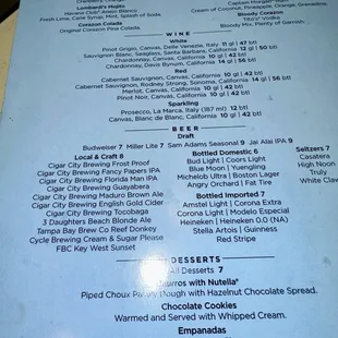 Menu, qué pasó? No tres leches? No flan ?