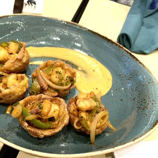 Bites: Plantain Cups Stuffed W/ Shrimp (Quite Good)