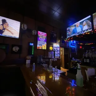 the bar and televisions