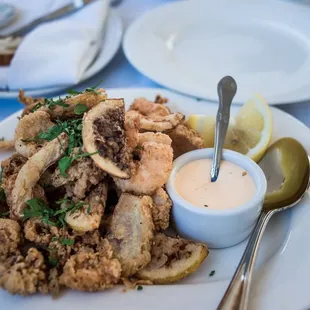 Fried Monterey Calamari &amp; Shrimp $17