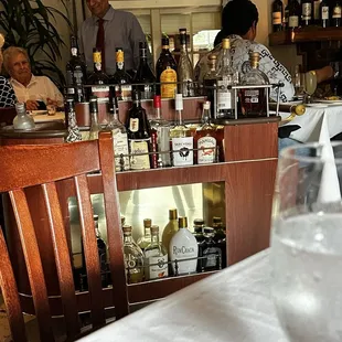 Bar cart that comes to every table with an aperitif