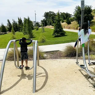 Kids love the exercise equipment