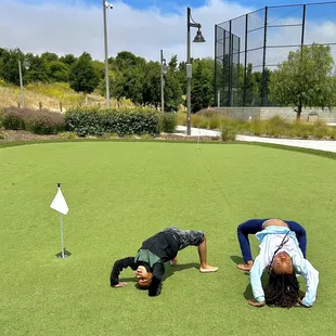A mini putting course (the kids like it for gymnastics)