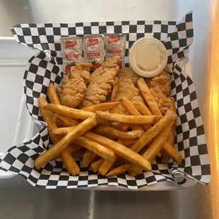 Chicken tenders and fries