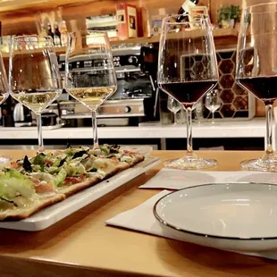 Wine Flights and Flatbread Pizza