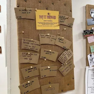 Love to see a "Pay it Forward" board.