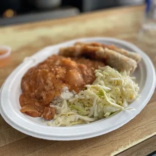 a plate of food on a table