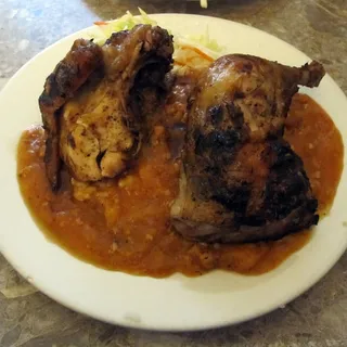 5 - Spiced Roast Chicken (1/2), Country Salad, Meat Sauce On Rice