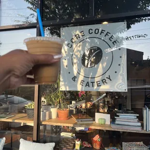 Strawberry/ Brown sugar cinnamon iced latte with oat milk