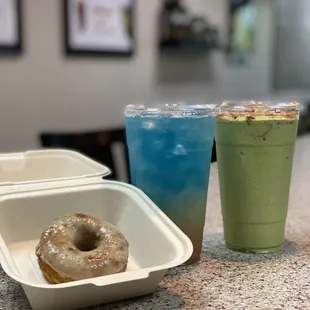 Banana Nut Bread w Spinach 
Ocean Water 
Protein Donut