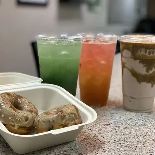 Green Bling 
Mangoneada Tea Bomb 
PB Chocolate Shake w Coffee Swirl