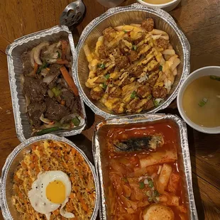 Coreanos Bowl, Tteokbokki, Chicken Poppers, Kalbi