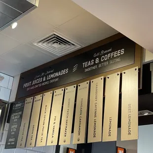 menus on the wall