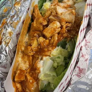 Buffalo chicken lettuce wrap