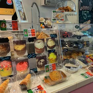 a display of baked goods
