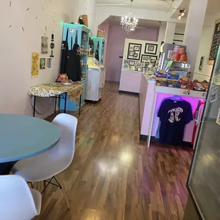 the dining room and kitchen