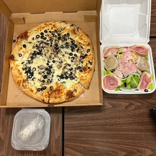 Rustica 14&quot; white pizza, antipasta salad and a cannoli