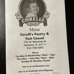 the menu