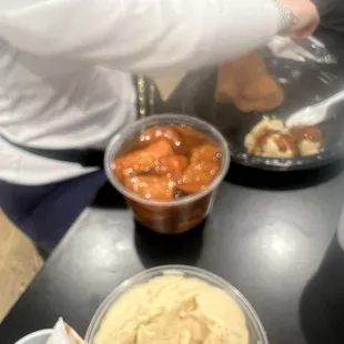 Mashed potatoes and yams