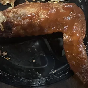 It&apos;s a big bbq turkey wing cooked to perfection. I&apos;m sorry I ate the sides already